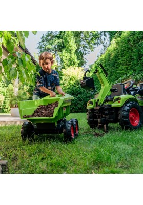 Falk traktor claas avec zielony na pedały z przyczepką od 3 lat