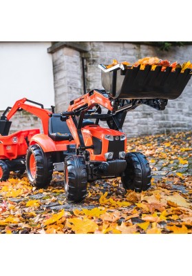 Falk traktorek kubota pomarańczowy z przyczepką od 3 lat