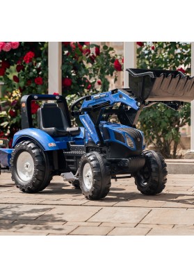Falk traktor new holland niebieski na pedały z przyczepką od 3 lat
