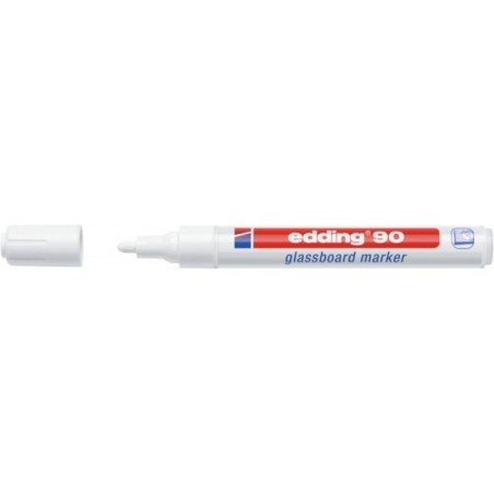 Marker do tablic szklanych e-90 EDDING, 2-3mm, biały