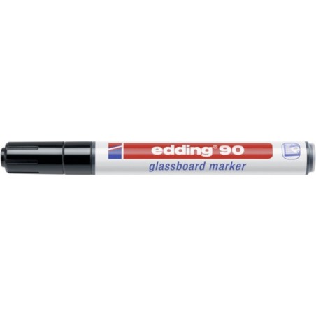 Marker do tablic szklanych e-90 edding, 2-3 mm, czarny - 10 szt