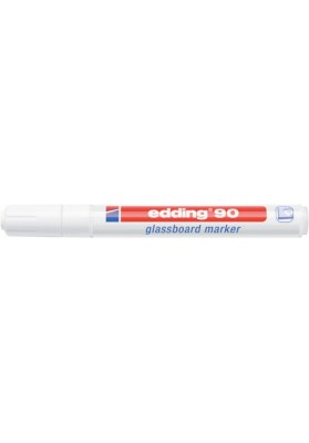 Marker do tablic szklanych e-90 edding, 2-3mm, biały - 10 szt