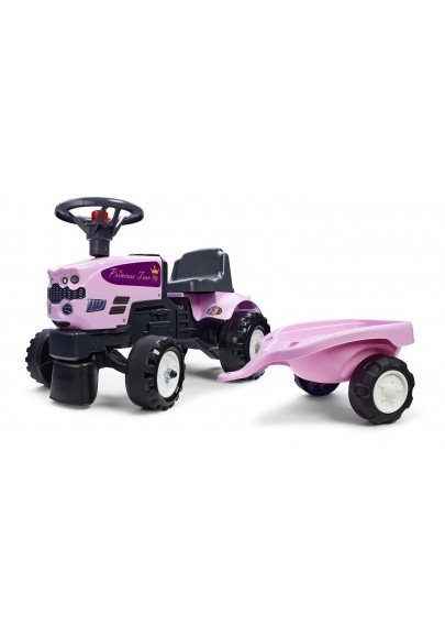 Falk traktorek baby princess różowy z przyczepką od 1 roku