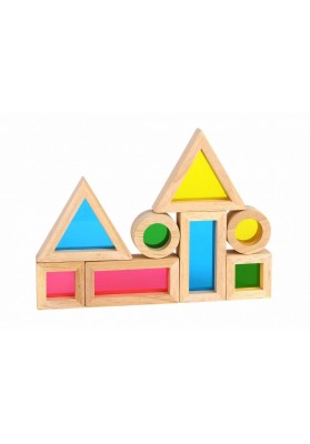 Tooky toy drewniane kolorowe klocki lustra zestaw 8 el. fsc