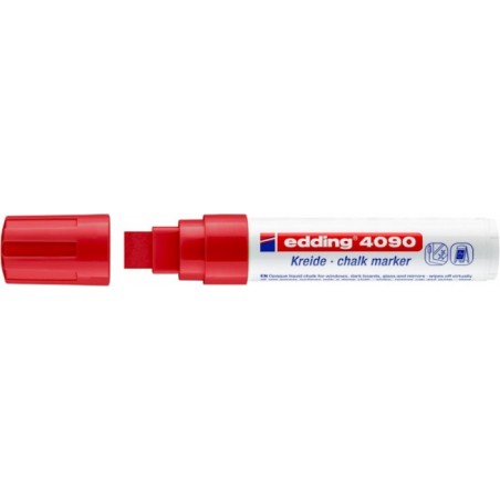 Marker kredowy e-4090 EDDING, 4-15 mm, czerwony - 5 szt
