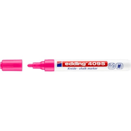 Marker kredowy e-4095 EDDING, 2-3 mm, różowy neonowy - 10 szt