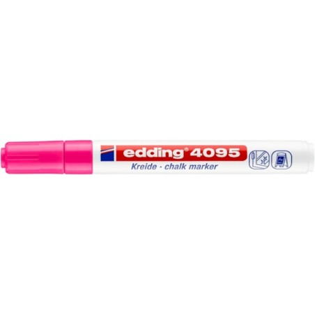 Marker kredowy e-4095 edding, 2-3 mm, różowy neonowy - 10 szt