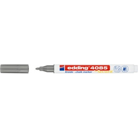 Marker kredowy e-4085 EDDING, 1-2 mm, srebrny - 10 szt
