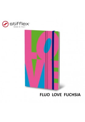 Notatnik STIFFLEX, 13x21cm, 192 strony, Fluo Love - Fuchsia
