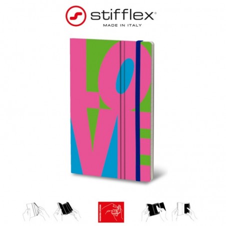 Notatnik stifflex, 13x21cm, 192 strony, fluo love - fuchsia