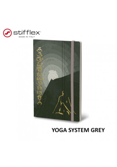 Notatnik stifflex, 13x21cm, 192 strony, yoga system - grey