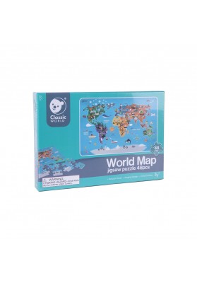CLASSIC WORLD Puzzle Mapa Świata Kontynenty 48 el.