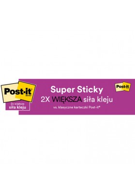 Karteczki samoprzylepne Post-it® Super Sticky XL, CARNIVAL, w linię, 101x101mm, 6x90 kart.