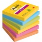 Karteczki samoprzylepne post-it® super sticky, carnival, 76x76mm, 6x90 kart.