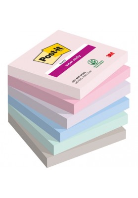 Karteczki samoprzylepne Post-it® Super Sticky, SOULFUL, 76x76mm, 6x90 kart.