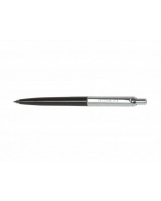 Długopis automatyczny Q-CONNECT PRESTIGE, metalowy,  0,7mm, czarno/srebrny, wkład niebieski