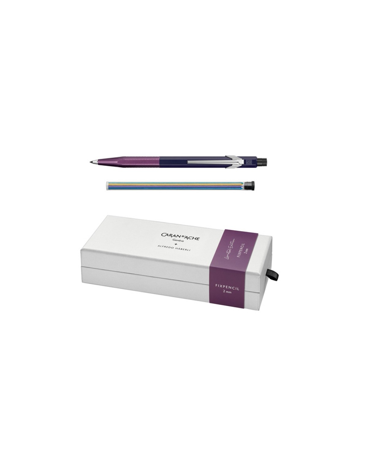 Ołówek automatyczny fixpencil caran d'ache, 2mm, a.haberli, plum