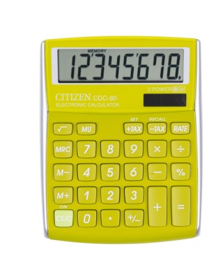 Kalkulator biurowy CITIZEN CDC-80 BKWB, 8-cyfrowy, 135x80mm, zielony
