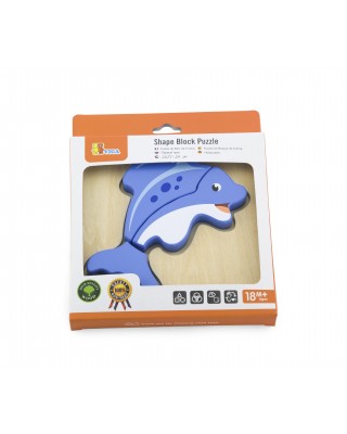 Viga pierwsze drewniane puzzle maluszka delfin