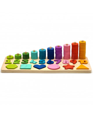 TOOKY TOY Układanka Nauka Liczenia Kształtów Kolorów Montessori 72 el. Certyfikat FSC
