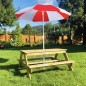 Classic world edu drewniany stolik piknikowy z parasolem