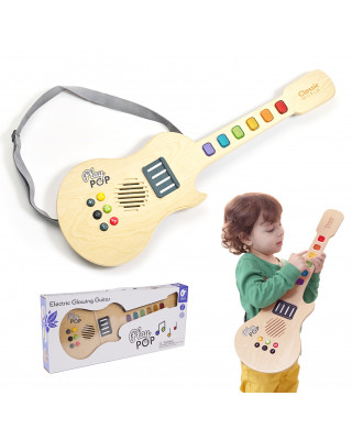 CLASSIC WORLD Drewniana Gitara Elektryczna Świecąca dla Dzieci