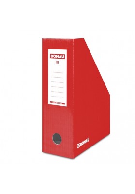 Pojemnik na dokumenty DONAU, karton, ścięty, A4/100mm, lakierowany, czerwony