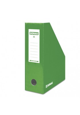 Pojemnik na dokumenty DONAU, karton, ścięty, A4/100mm, lakierowany, zielony