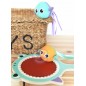 Tooky toy gra zręcznościowa dla dzieci drewniana paletka rekin + 2 rybki na rzep do łapania