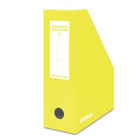 Pojemnik na dokumenty DONAU, karton, ścięty, A4/100mm, lakierowany, żółty