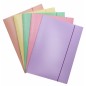 Teczka z gumką office products pastel, karton/lakier, a4, 300gsm, 3-skrz., mix kolorów - 25 szt