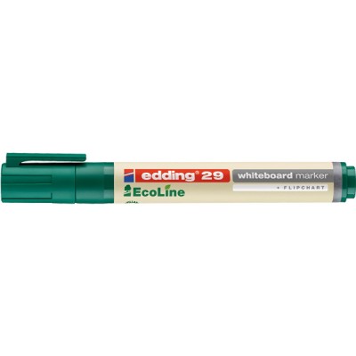 Marker do tablic e-29 EDDING EcoLine, 1-5 mm, zielony - 10 szt