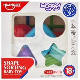 Woopie baby elastyczna kostka sensoryczna sorter dla dzieci kolorowe kształty 11 el.