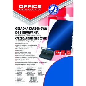 Okładki do bindowania OFFICE PRODUCTS, karton, A4, 250gsm, błyszczące, 100szt., ciemnoniebieski