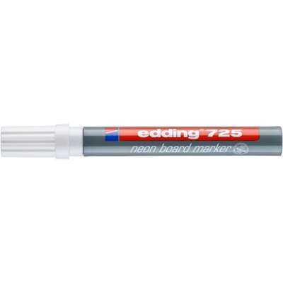 Marker neonowy do tablic suchościeralnych e-725 edding, 2-5 mm, biały - 10 szt