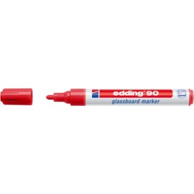 Marker do tablic szklanych e-90 edding, 2-3 mm, czerwony - 10 szt