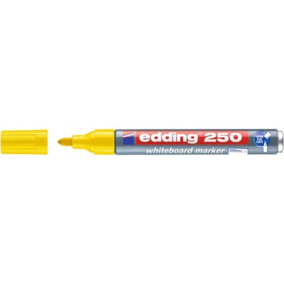 Marker do tablic suchościeralnych e-250 edding, 1,5-3 mm, żółty - 10 szt