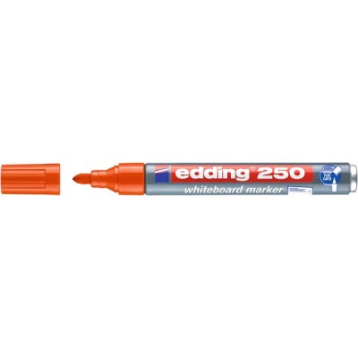 Marker do tablic suchościeralnych e-250 edding, 1,5-3 mm, pomarańczowy - 10 szt