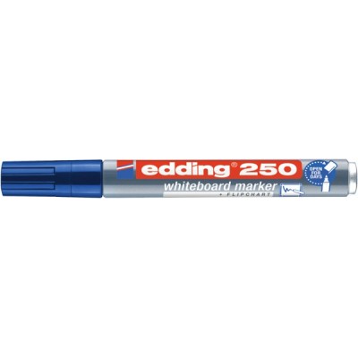 Marker do tablic suchościeralnych e-250 edding, 1,5-3 mm, niebieski - 10 szt