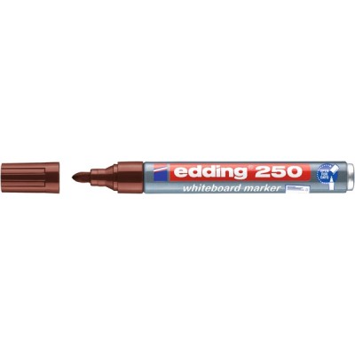 Marker do tablic suchościeralnych e-250 edding, 1,5-3 mm, brązowy - 10 szt