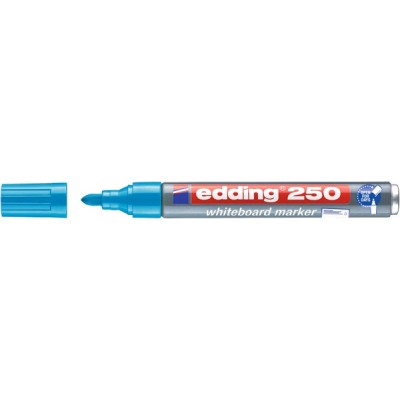 Marker do tablic suchościeralnych e-250 edding, 1,5-3 mm, błękitny - 10 szt