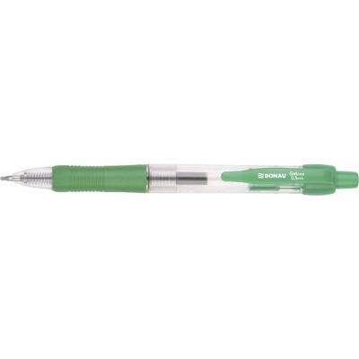 Długopis automatyczny żelowy donau z wodoodpornym tuszem 0,5mm, zielony - 12 szt