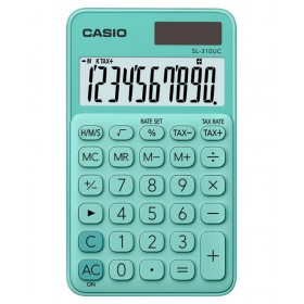 Kalkulator kieszonkowy casio sl-310uc-gn-b, 10-cyfrowy, 70x118mm, kartonik, zielony