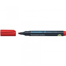 Marker permanentny schneider maxx 133, ścięty, 1-4mm, blister, czerwony