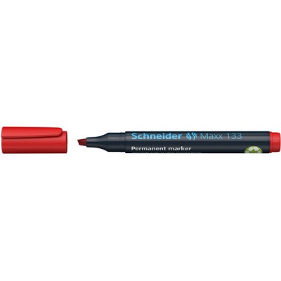 Marker permanentny schneider maxx 133, ścięty, 1-4mm, blister, czerwony