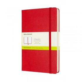 Notes moleskine classic l (13x21 cm) gładki, twarda oprawa, scarlet red, 400 stron, czerwony