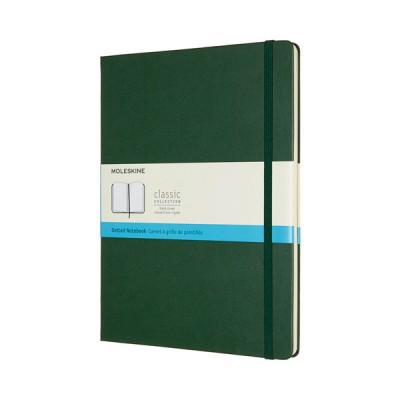 Notes moleskine classic xl (19x25cm) w kropki, twarda oprawa, myrtle green, 192 strony, zielony