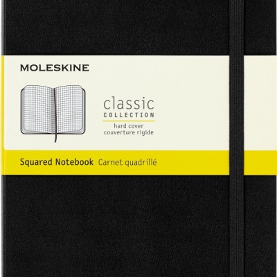 Notes moleskine classic l (13x21cm) w kratkę, twarda oprawa, 240 stron, czarny