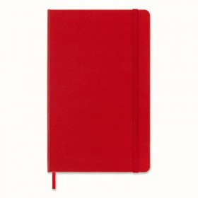 Notes moleskine classic l (13x21cm) w kratkę, twarda oprawa, 240 stron, czerwony