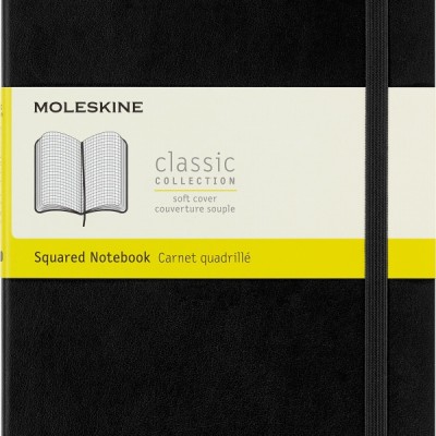 Notes moleskine classic l (13x21cm) w kratkę, miękka oprawa, 192 strony, czarny